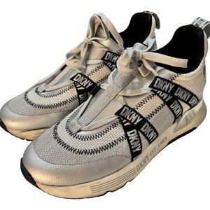DKNY Silver and Black Women's Sneakers